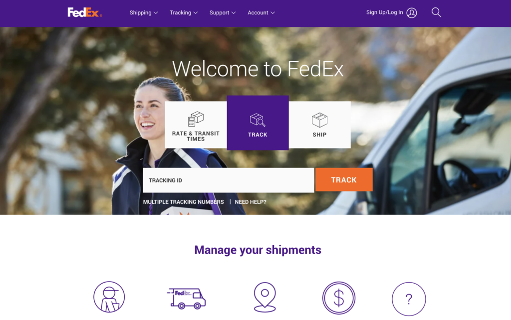 Fedex screenshot